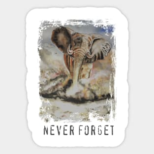 elephant never forget Sticker